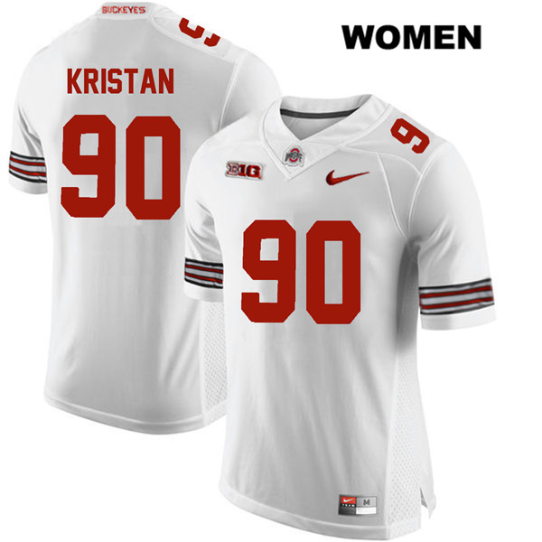 Ohio State Buckeyes Women's Bryan Kristan #90 White Authentic Nike College NCAA Stitched Football Jersey KI19Z48NV